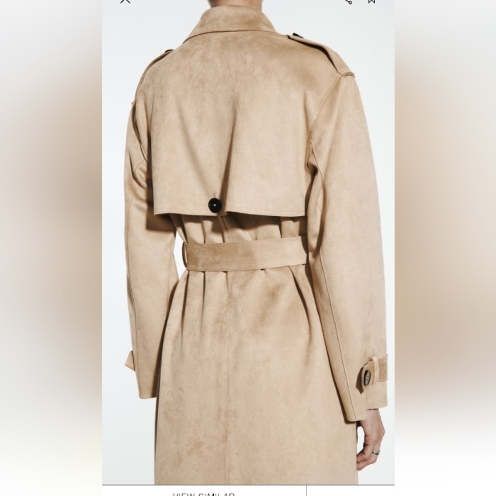 Zara faux Suede Trench Coat - Picture 2 of 11
